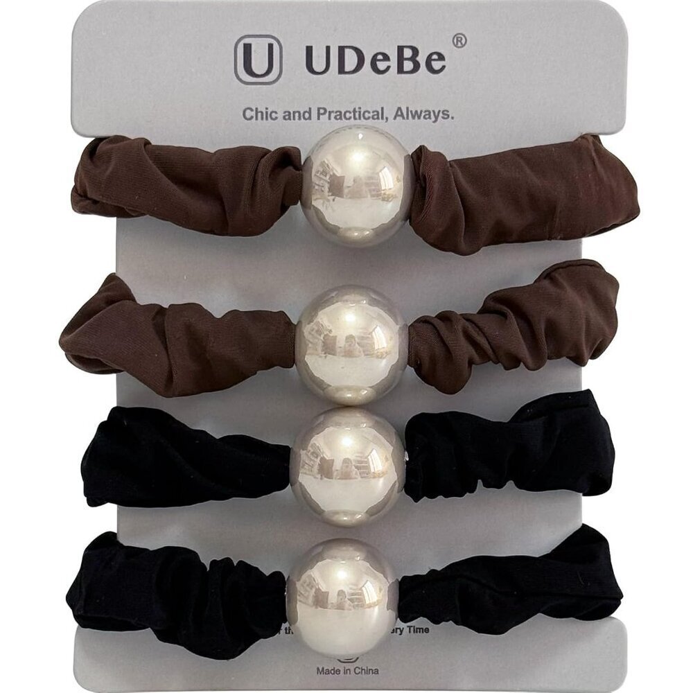 Silk Scrunchies Hair Ties 4Packs – Super Soft Thin Hair Scrunchies, Gent…